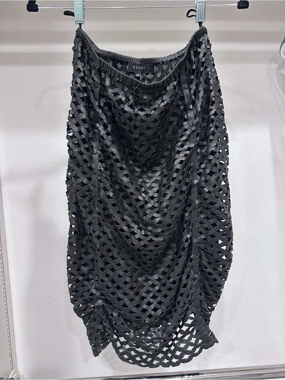 Gucci Black Laser-Cut Midi Skirt - Tom Ford Era - Sz 44